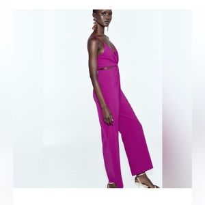 Zara Magenta Cut Out Jumpsuit